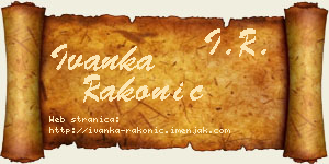 Ivanka Rakonić vizit kartica